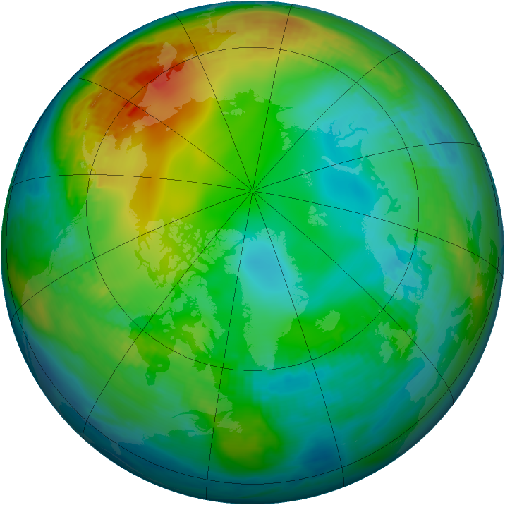 Arctic ozone map for 27 November 1981
